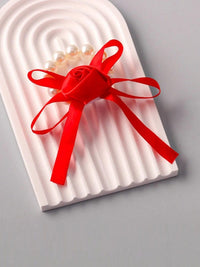 FASHION ASSORTED COLORS PEARL BOWS SCRUNCHIES