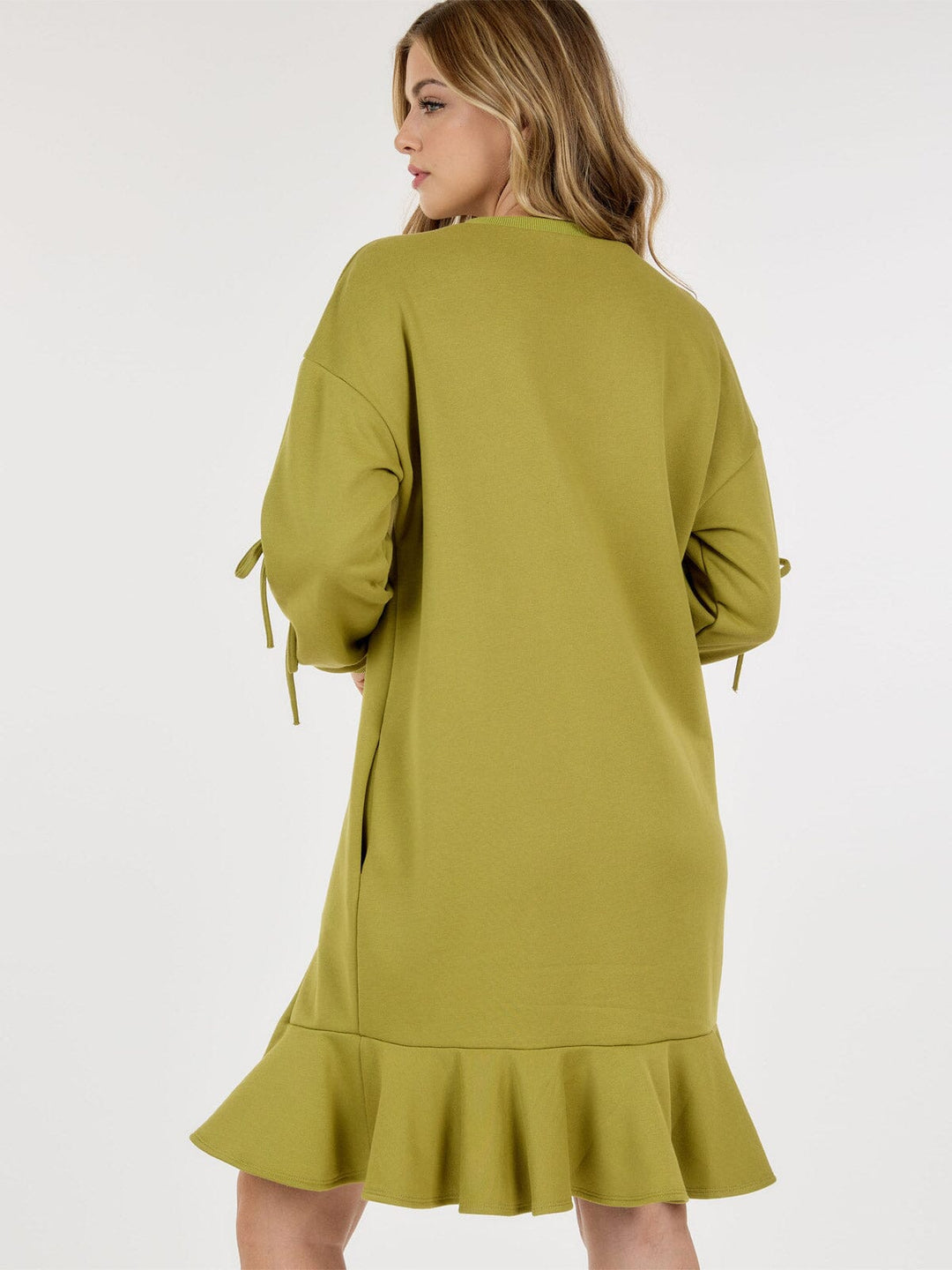 WOMEN'S LONG SLEEVE TUNIC LOOSE FIT POCKETS MIDI SWEATER DRESS