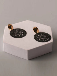 FASHION BLACK CIRCLE EARRINGS