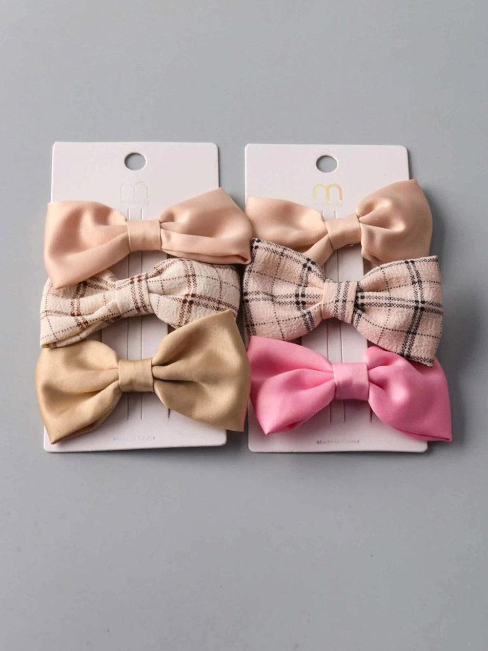 FASHION ASSORTED COLORS BOW HAIR CLIPS 3PCS. SET