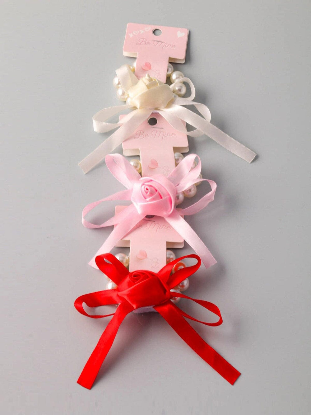 FASHION ASSORTED COLORS PEARL BOWS SCRUNCHIES