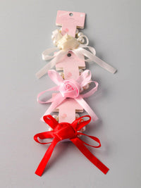 FASHION ASSORTED COLORS PEARL BOWS SCRUNCHIES