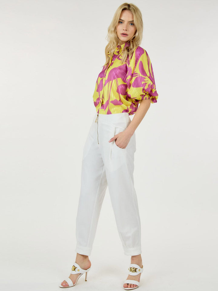 WOMEN'S ZIP UP FRONT POCKETS JOGGER LEG PANTS