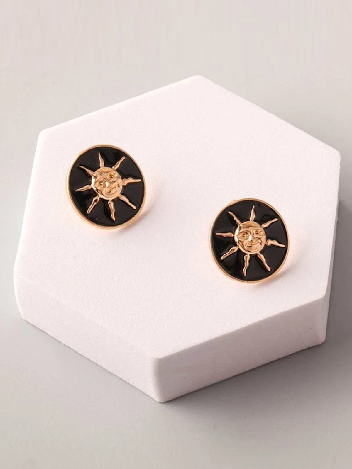 FASHION GOLD & SILVER SUN EARRINGS