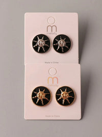 FASHION GOLD & SILVER SUN EARRINGS