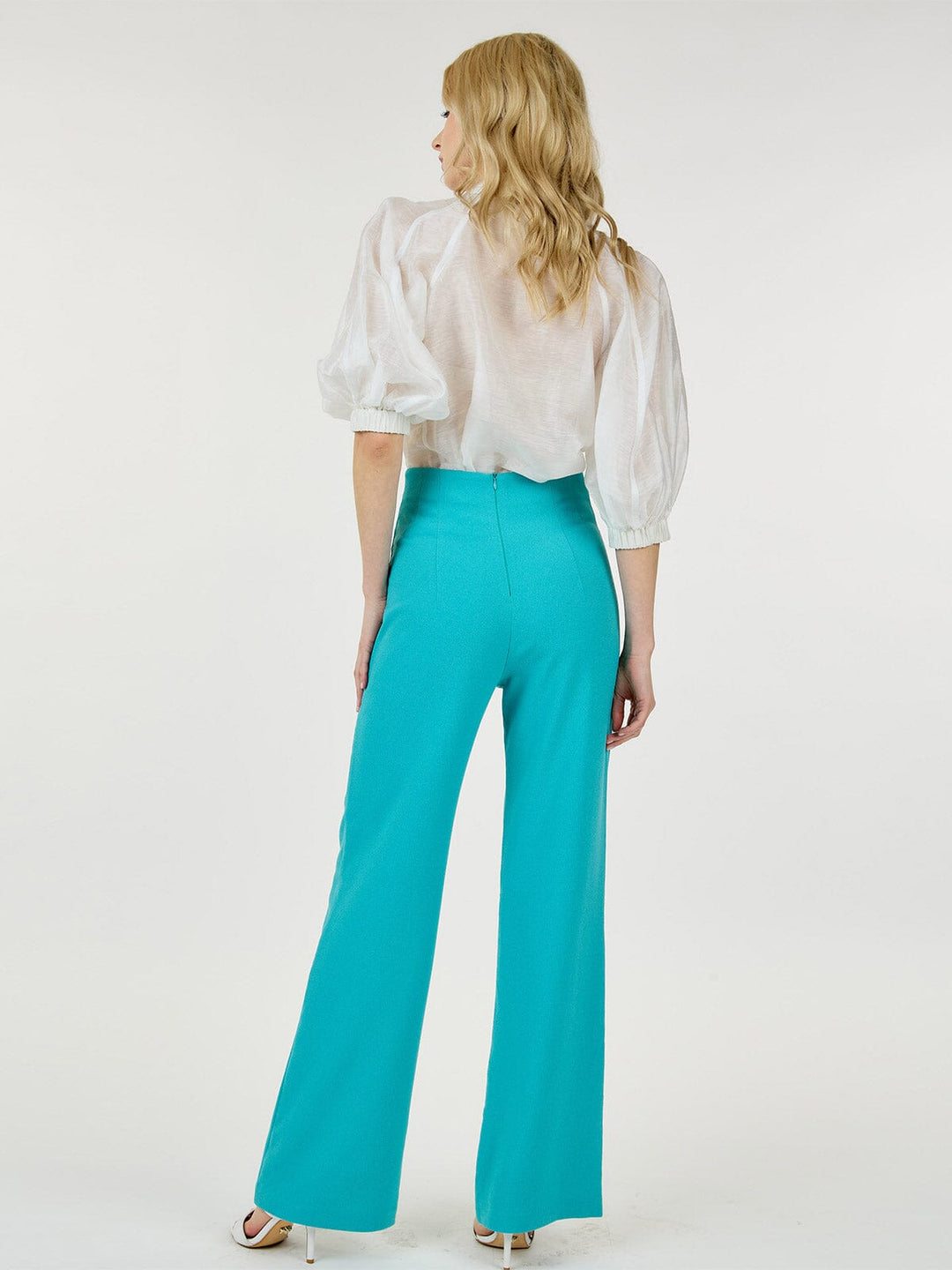 WOMEN'S ZIP UP WIDE LEG PANTS