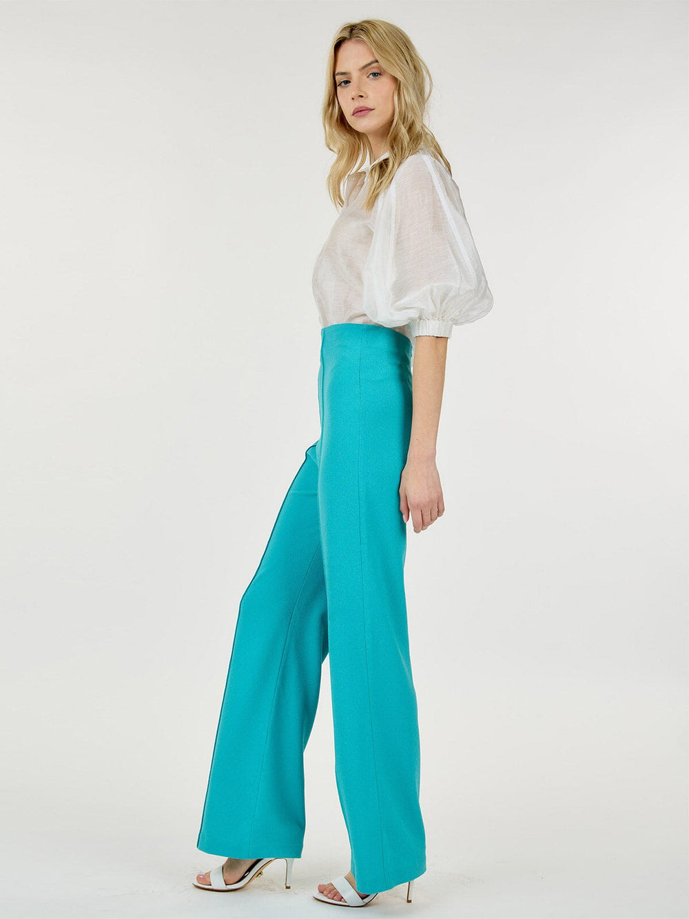 WOMEN'S ZIP UP WIDE LEG PANTS