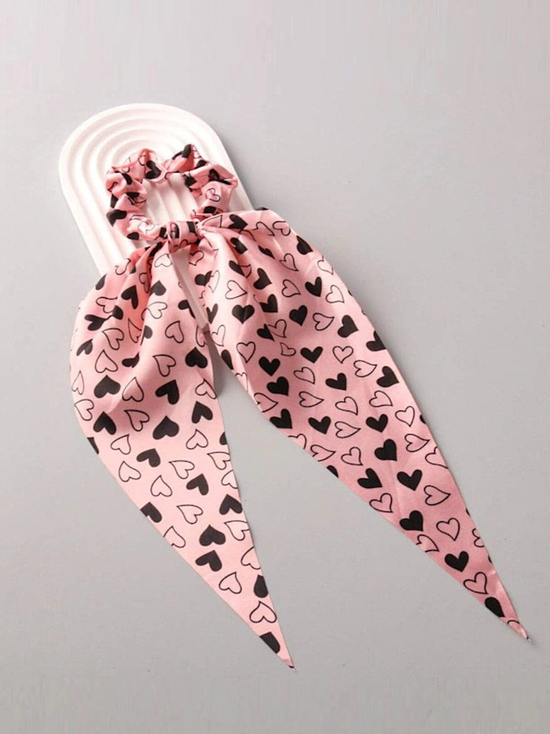 FASHION ASSORTED COLORS HEART PRINT SCRUNCHIES