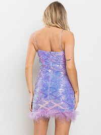 WOMEN'S SLEEVELESS BODYCON SEQUINS MINI DRESS