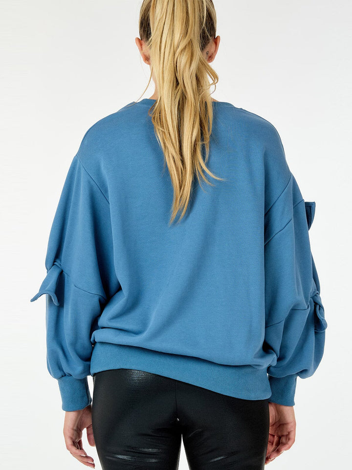 WOMEN'S LONG DETAILED SLEEVE PULLOVER SWEATER