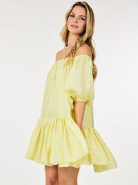 WOMEN'S SHORT PUFF SLEEVE LOOSE FIT MINI DRESS