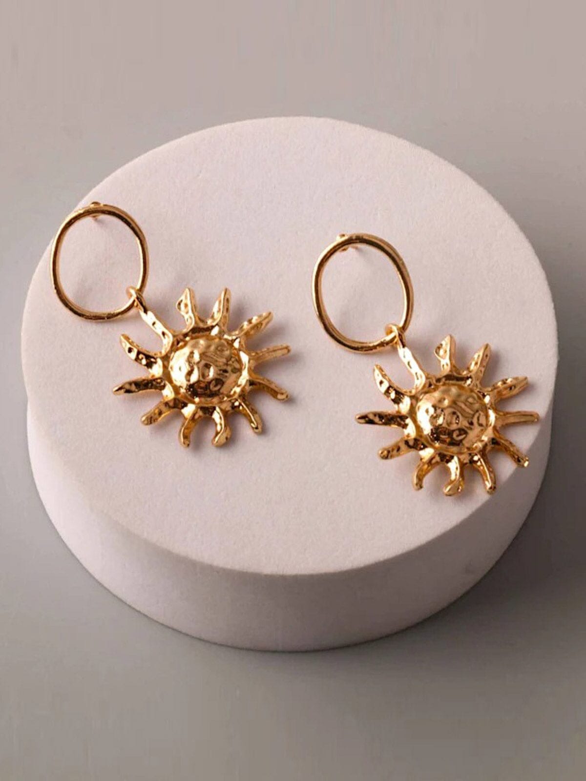 FASHION GOLD & SILVER SUN EARRINGS