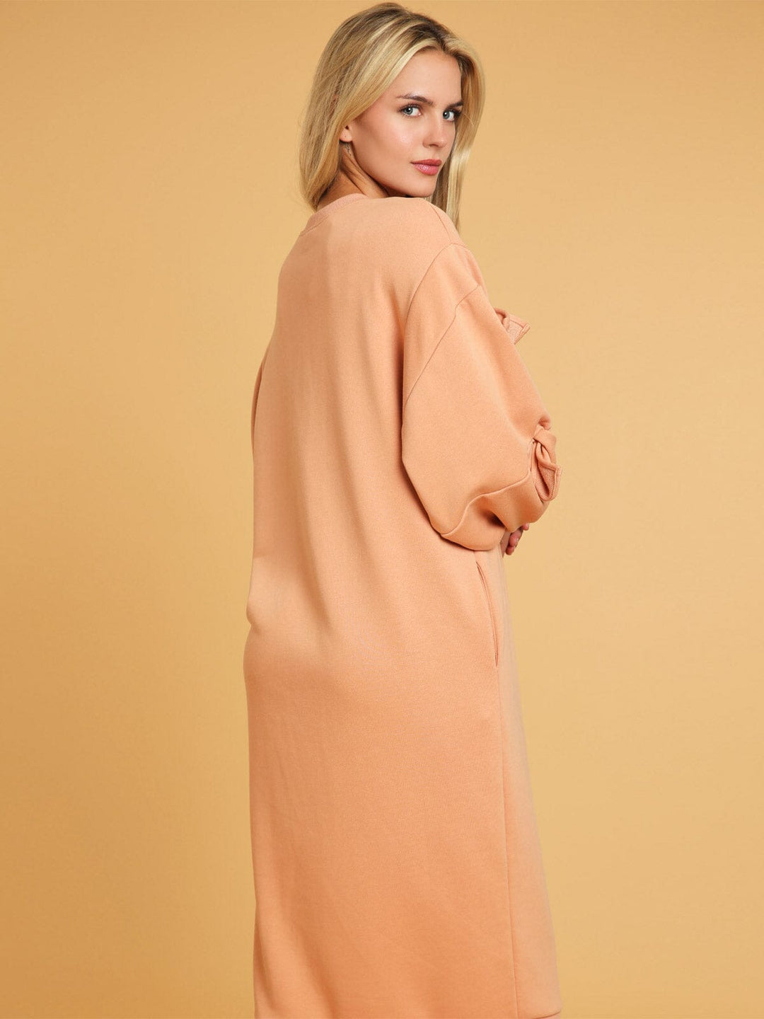 WOMEN'S LONG SLEEVE TUNIC LOOSE FIT MIDI SWEATER DRESS