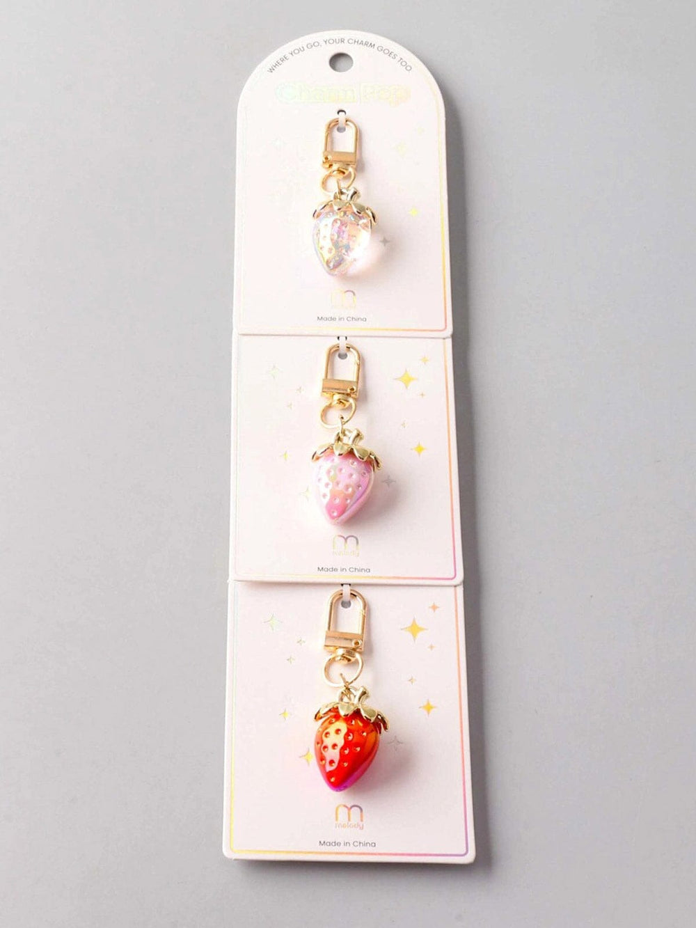 WHERE YOU GO YOUR CHARM GOES! FASHION ASSORTED STARWBERRIES PENDANT CHARMS