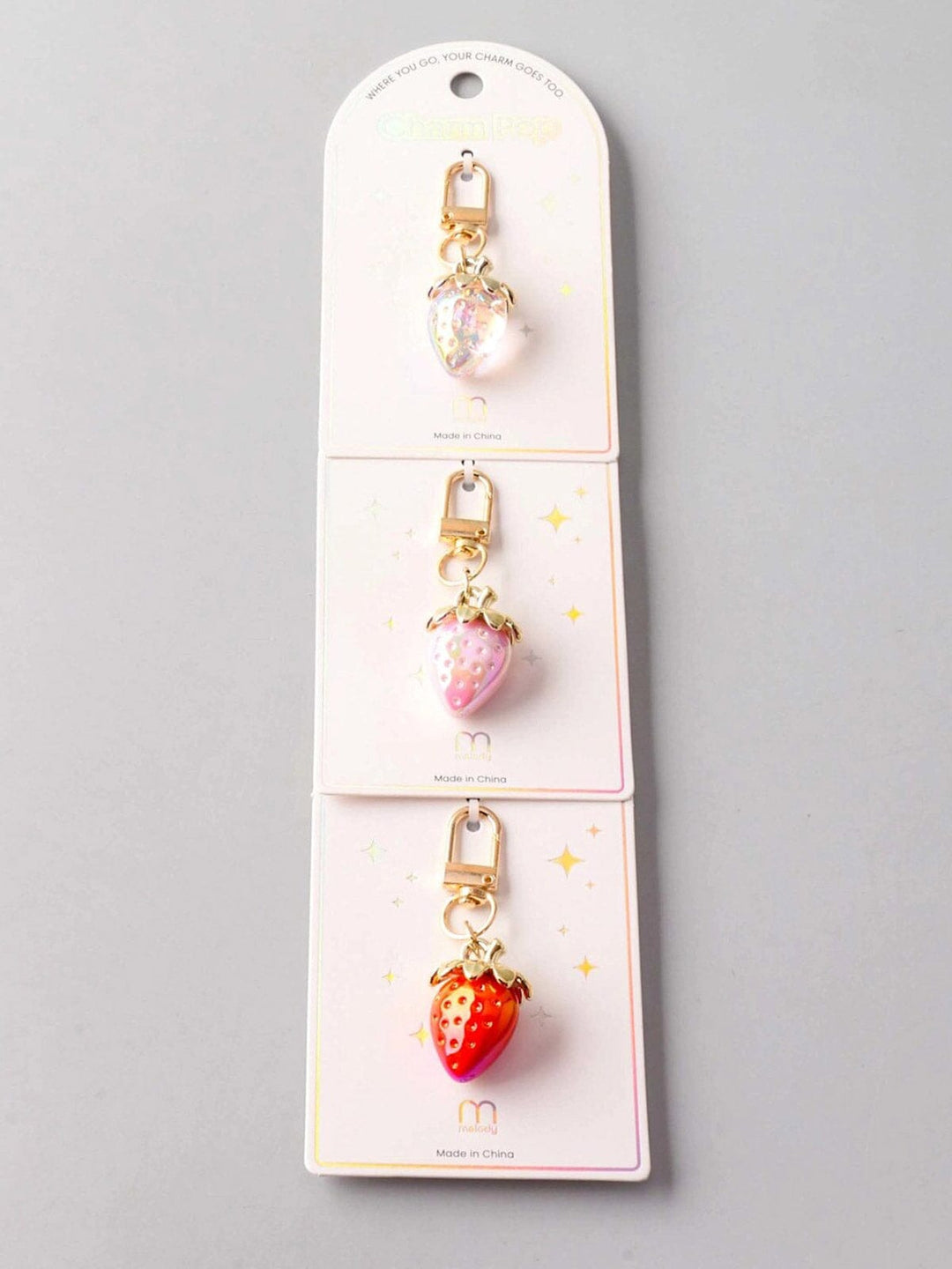 WHERE YOU GO YOUR CHARM GOES! FASHION ASSORTED STARWBERRIES PENDANT CHARMS