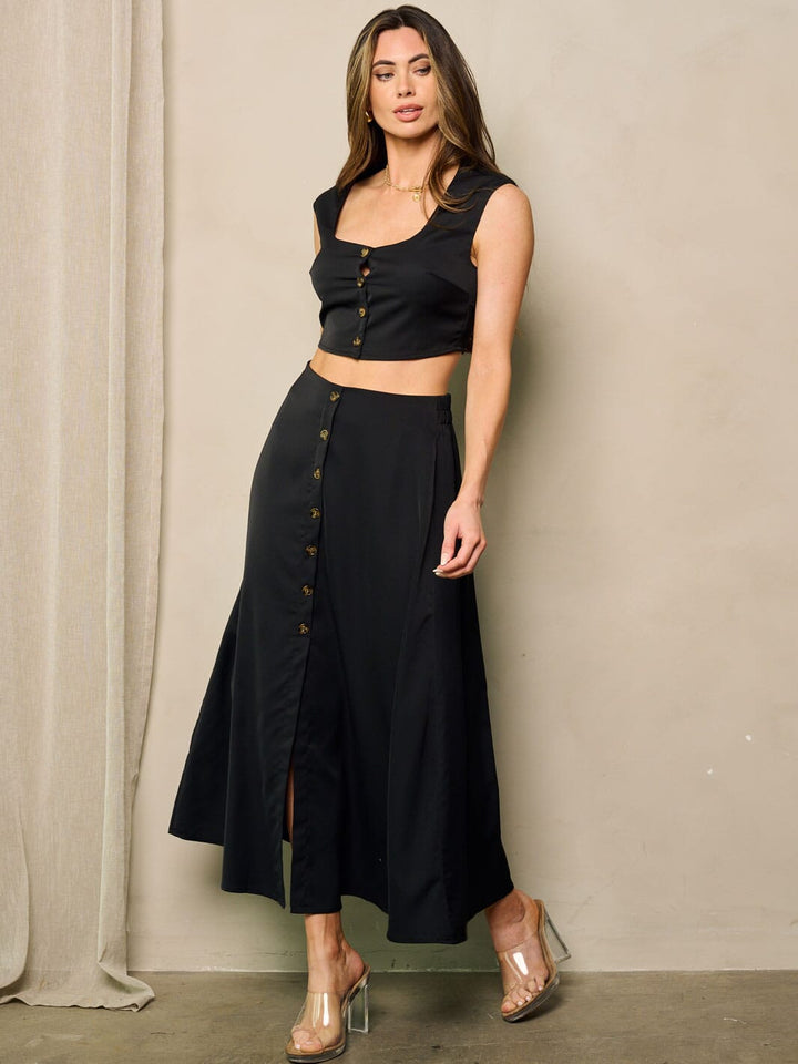 WOMEN'S SLEEVELESS TANK TOP & MAXI SKIRT 2PC. SET