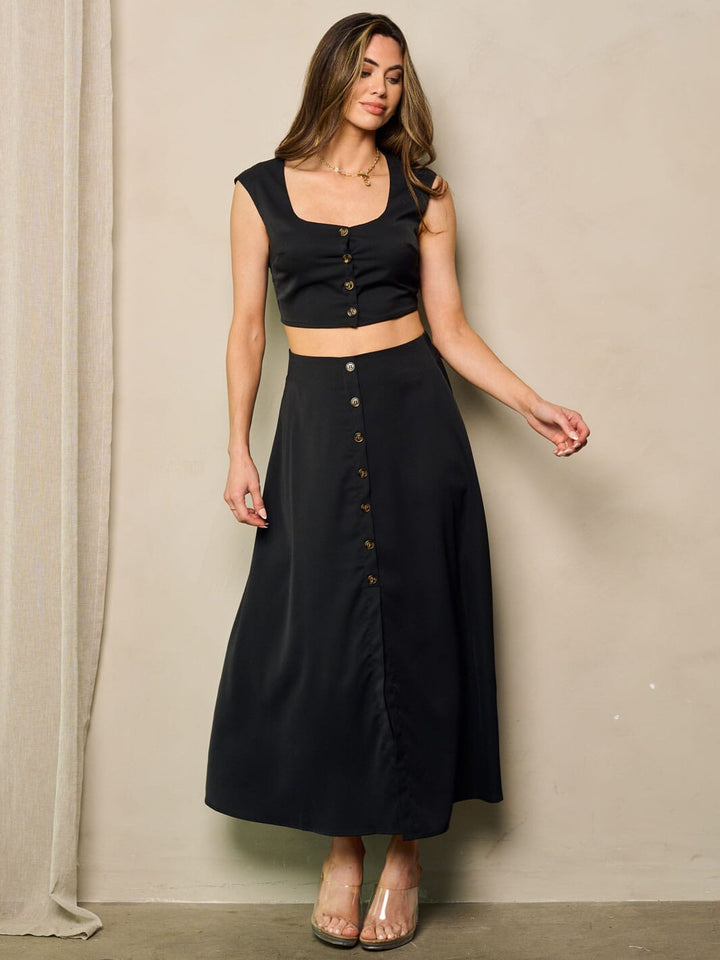 WOMEN'S SLEEVELESS TANK TOP & MAXI SKIRT 2PC. SET