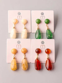 FASHION ASSORTED COLORS STONES EARRINGS
