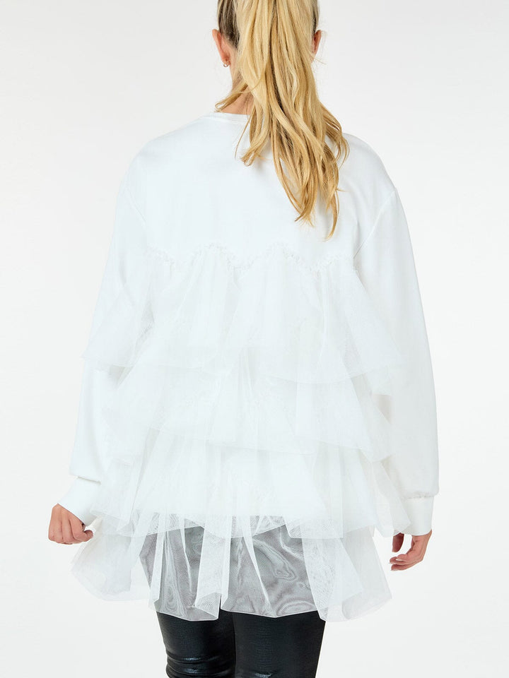 WOMEN'S LONG SLEEVE RUFFLE TIERED DETAILED BLOUSE