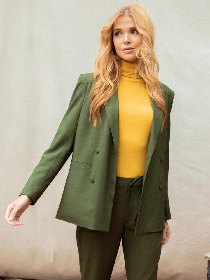 WOMEN'S LONG SLEEVE BUTTON DETAILED POCKETS JACKET