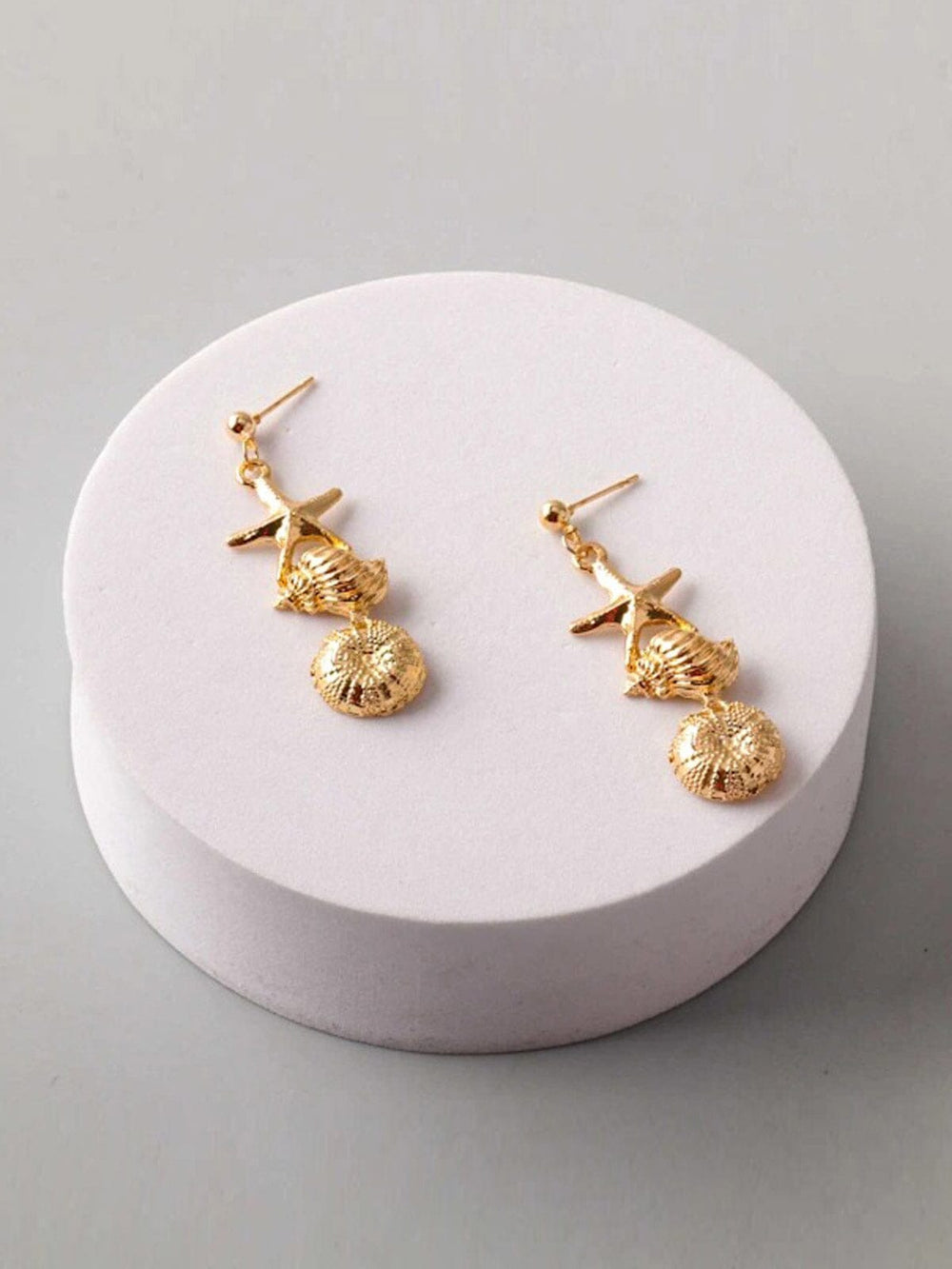FASHION GOLD & SILVER SEA LIFE HANGING EARRINGS