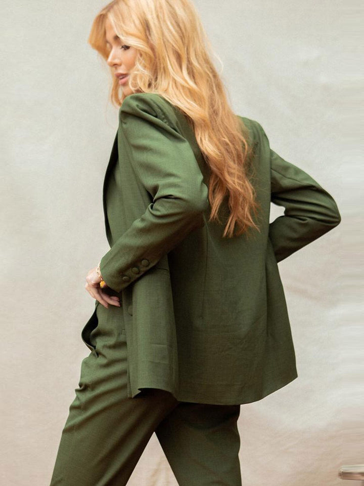 WOMEN'S LONG SLEEVE BUTTON DETAILED POCKETS JACKET