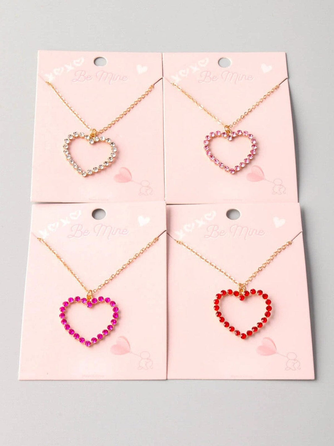 FASHION ASSORTED COLORS HEART PENDANT NECKLACE