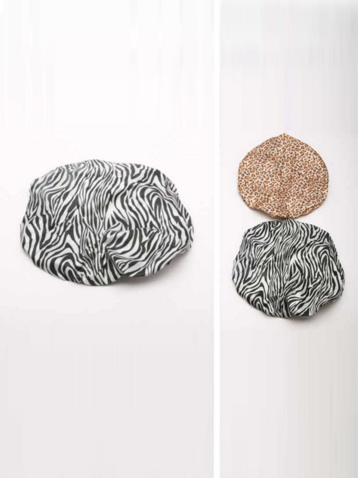FASHION ZEBRA PRINT SHOWER CAPS
