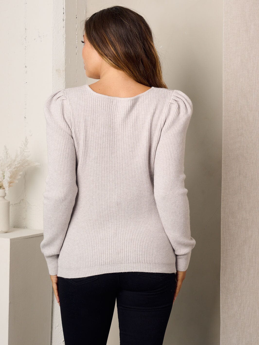 Women Long Sleeve Knit Sweater main image 1