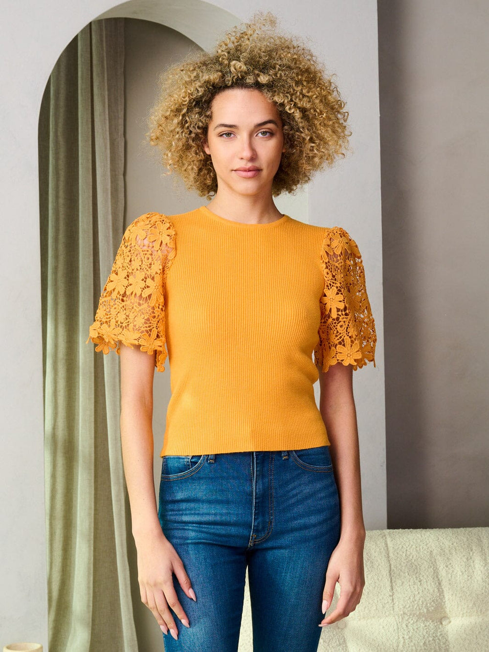 Copy of WOMEN'S SHORT DETAILED SLEEVE BLOUSE TOP