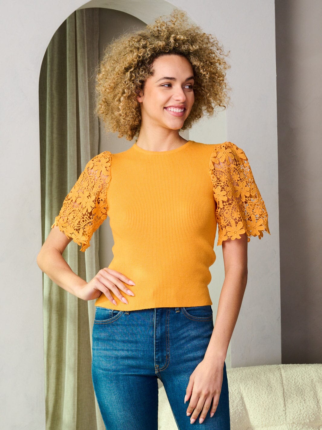 Copy of WOMEN'S SHORT DETAILED SLEEVE BLOUSE TOP