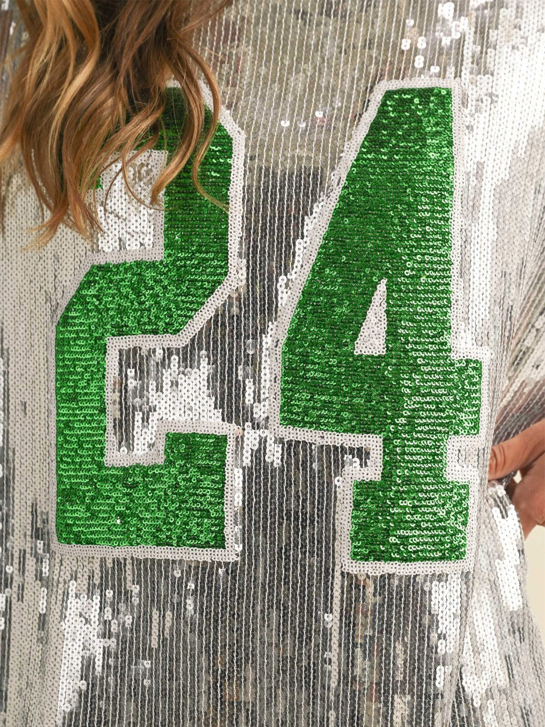 WOMEN'S SHORT SLEEVE GRAPHIC SEQUINS LOOSE FIT MINI DRESS