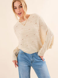 WOMEN'S LONG SLEEVE LOOSE FIT KNIT TOP