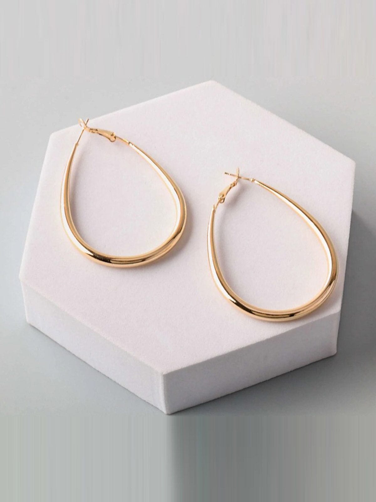 FASHION GOLD & SILVER RIBBED HOOPS EARRINGS