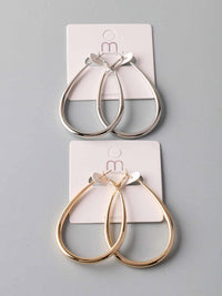 FASHION GOLD & SILVER RIBBED HOOPS EARRINGS