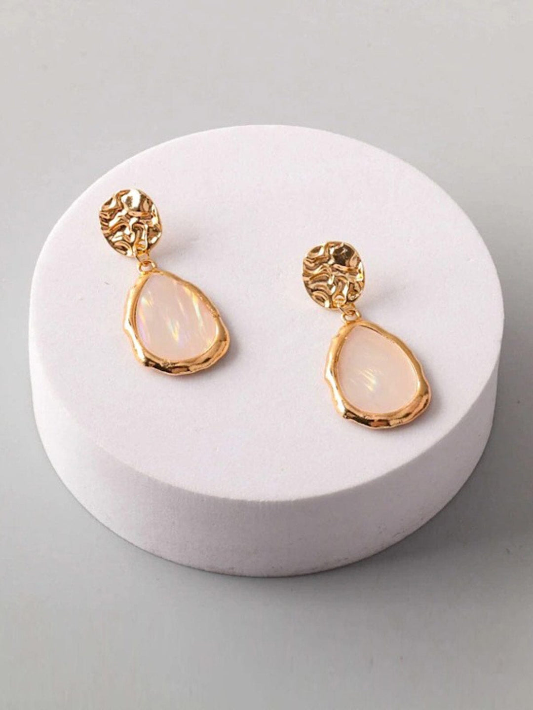 FASHION MARBLE GOLD EARRINGS