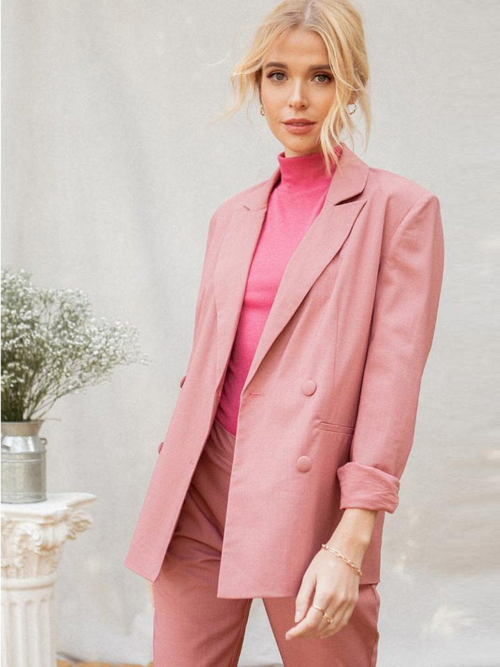 WOMEN'S LONG SLEEVE BUTTON DETAILED POCKETS JACKET