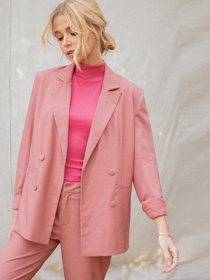 WOMEN'S LONG SLEEVE BUTTON DETAILED POCKETS JACKET