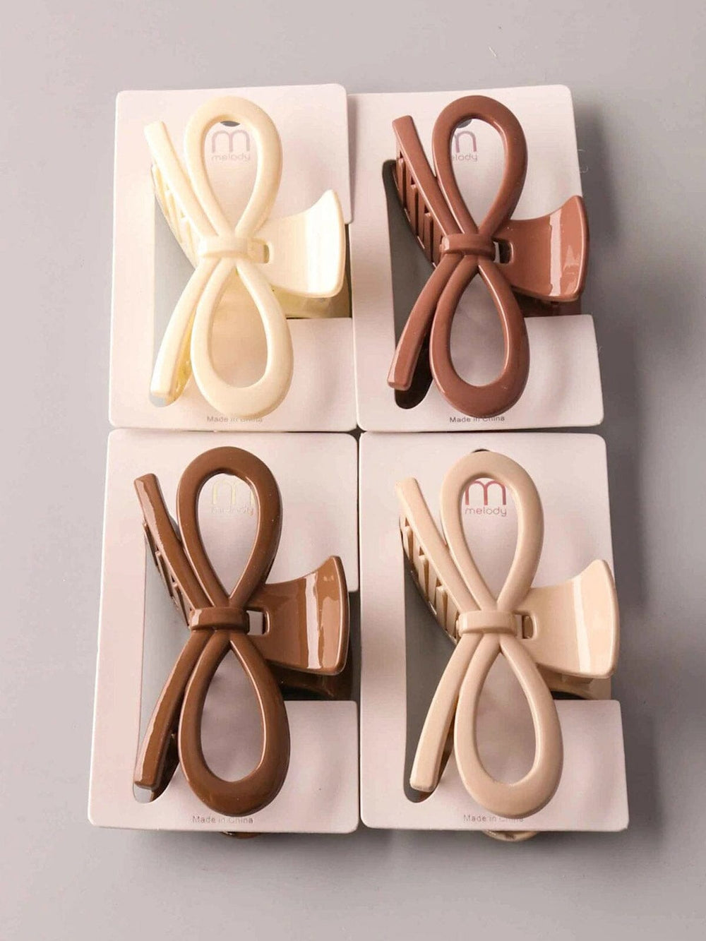 FASHION ASSORTED COLORS BOWS HAIR CLAW CLIPS