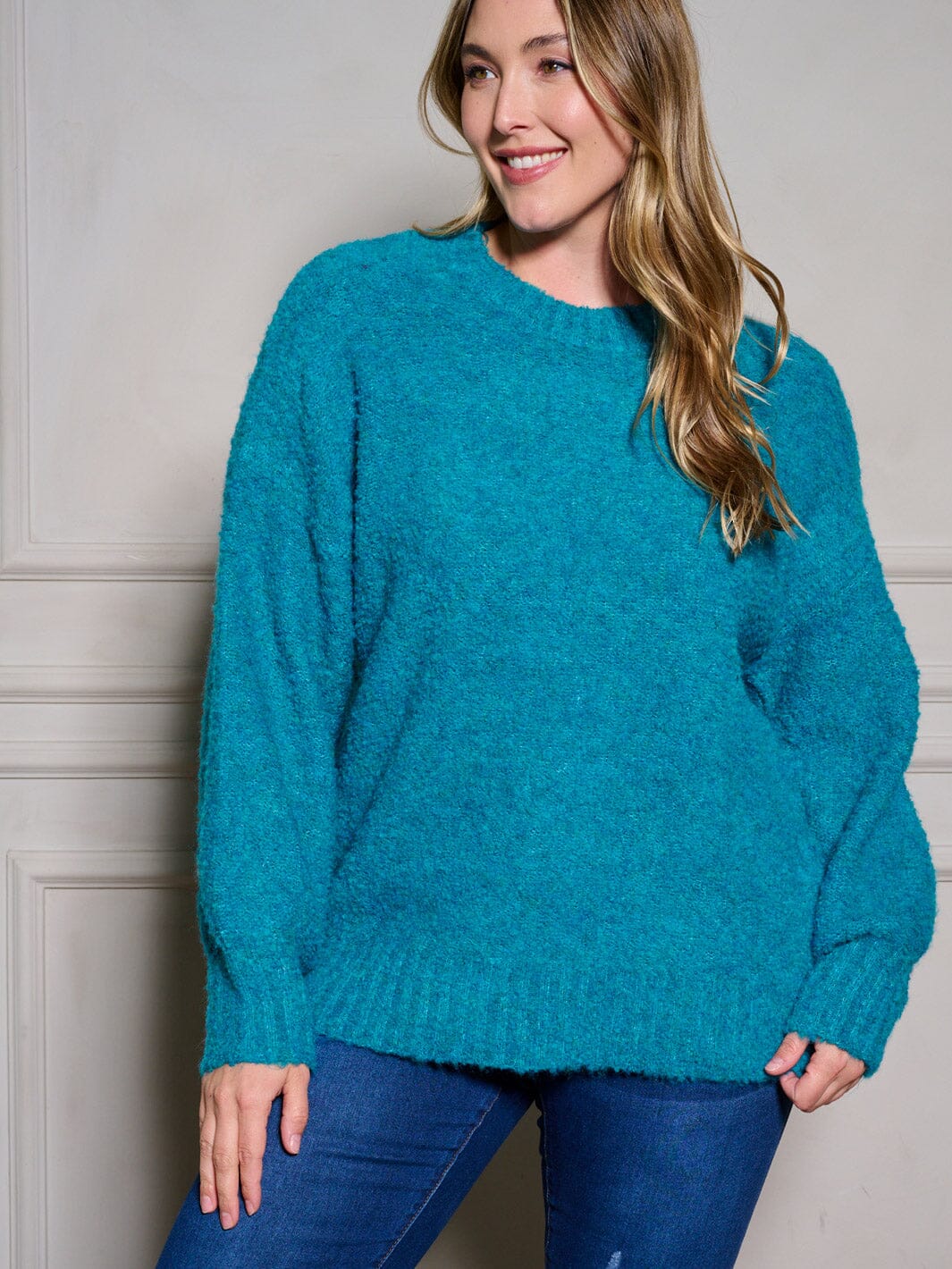 PLUS SIZE LONG SLEEVE PULLOVER SWEATER