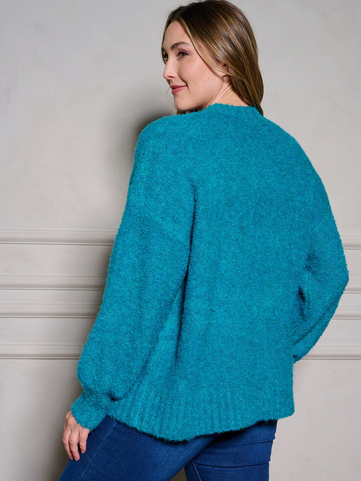 PLUS SIZE LONG SLEEVE PULLOVER SWEATER