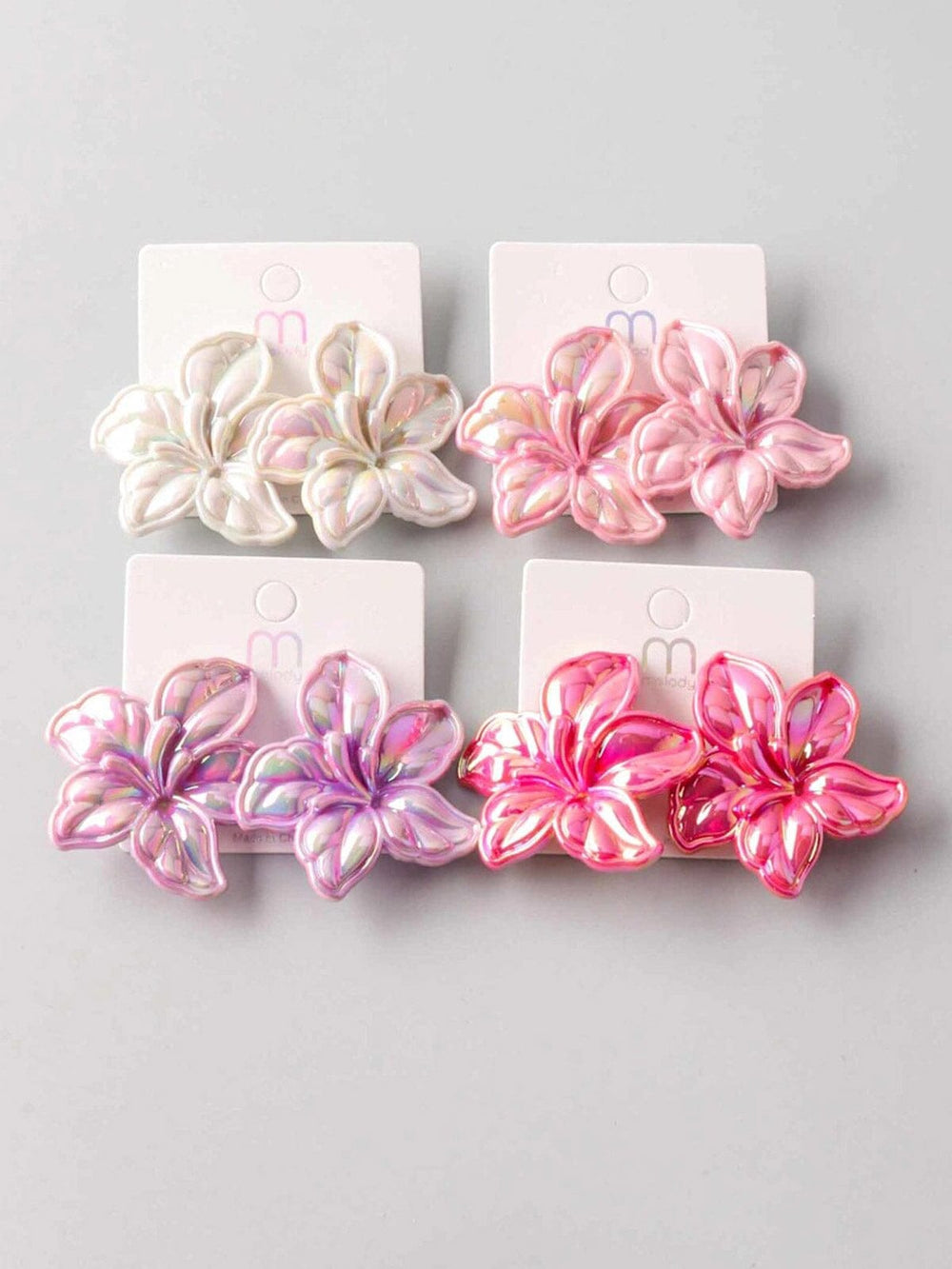 FASHION ASSORTED COLORS FLOWERS EARRINGS