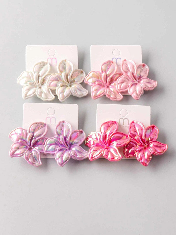 FASHION ASSORTED COLORS FLOWERS EARRINGS