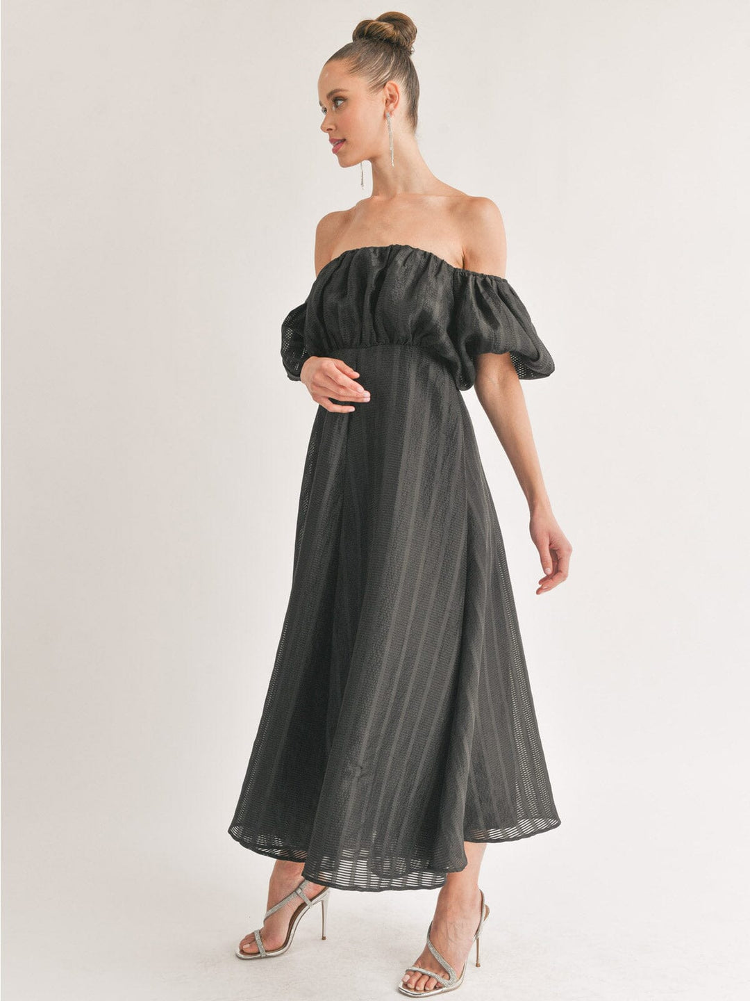 slim fit dress slacks WOMEN'S OFF SHOULDER ELASTIC WAIST FIT & FLARE MAXI DRESS –  Wholesalefashiontrends.com