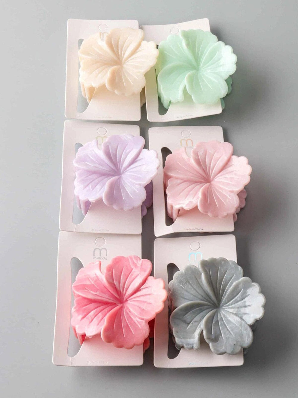 FASHION ASSORTED COLORS FLOWER HAIR CLAW CLIPS