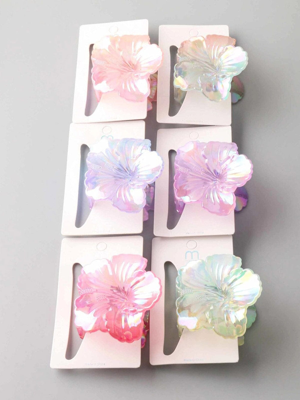 FASHION ASSORTED COLORS FLOWER HAIR CLAW CLIPS