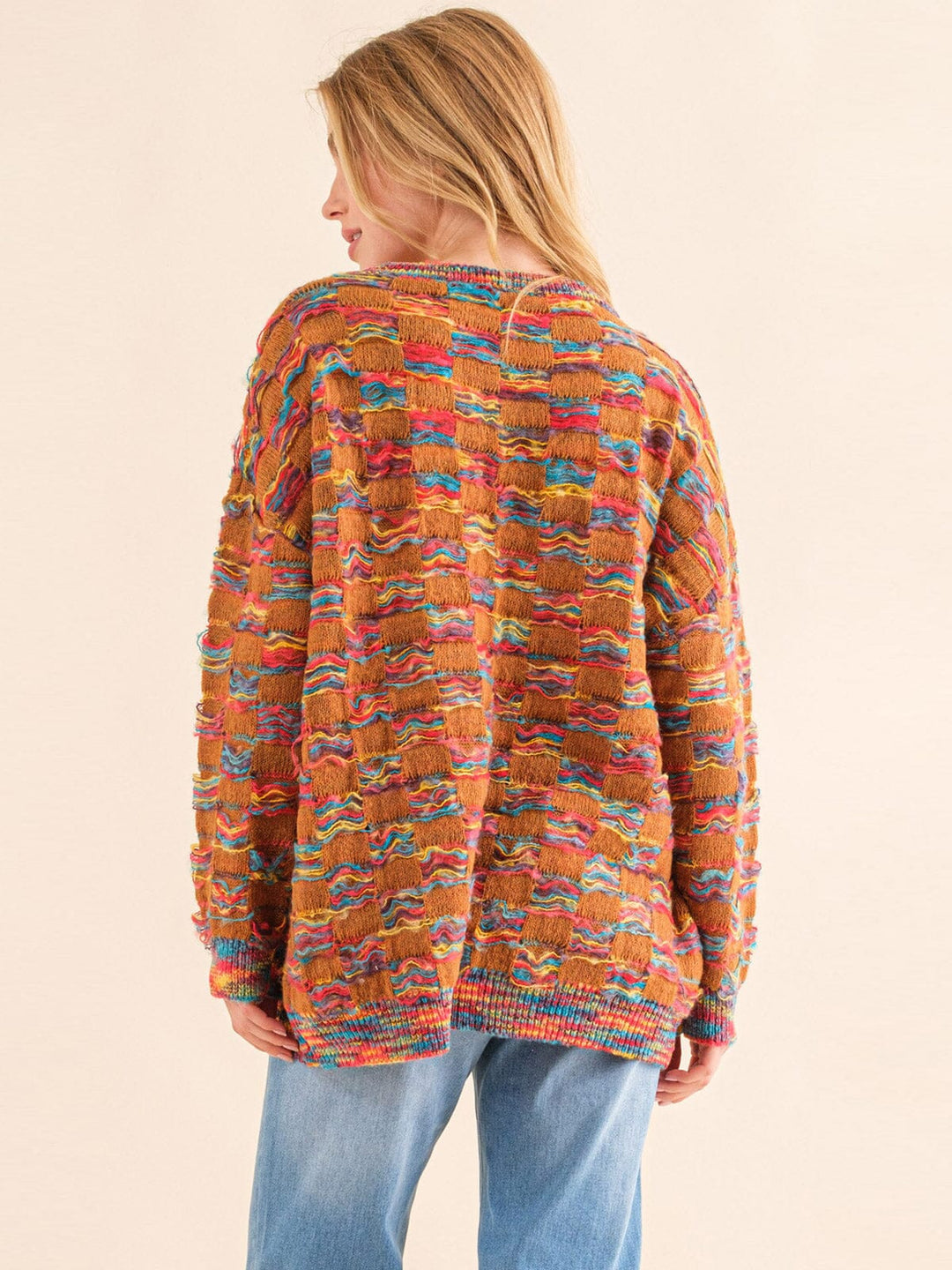 WOMEN'S LONG SLEEVE MULTI KNIT PULLOVER SWEATER