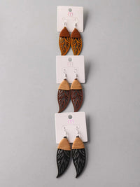 FASHION ASSORTED COLORS LEAF EARRINGS