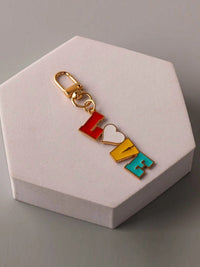 FASHION ASSORTED COLORS LOVE PENDANT KEYCHAIN