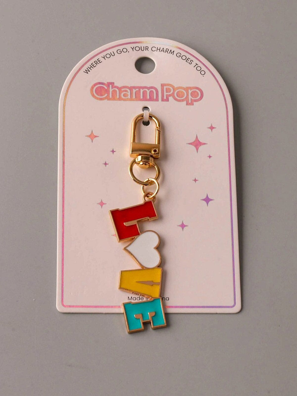 FASHION ASSORTED COLORS LOVE PENDANT KEYCHAIN